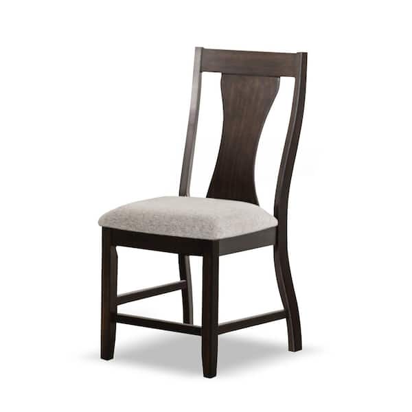 Kix Espresso Fabric Upholstered Dining Chairs (Set of 2)