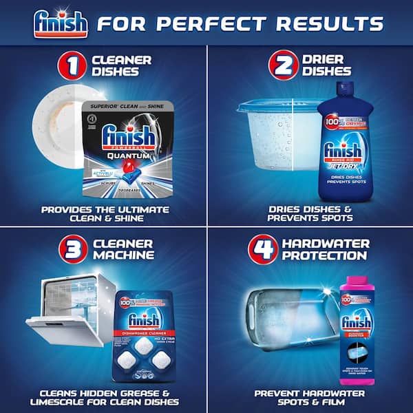 Finish Dishwasher Rinse Aid Jet-Dry 3 Pack 8.45 FL Oz Each No More Spots  Drys