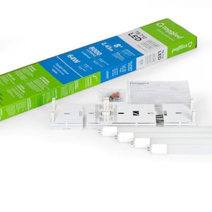 64-Watt 4 ft. linear Dimmable LED Tube retrofit conversion kit replaces 8ft T8/T12 - 8,000 Lumens 6500K (4-Pack)