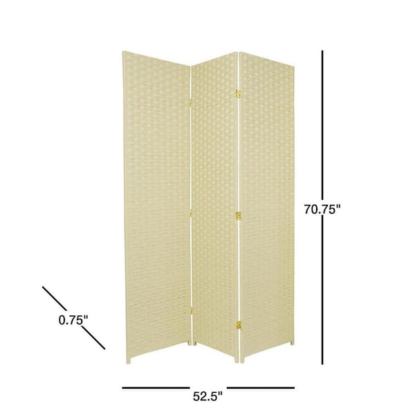 6 ft. Cream 3-Panel Room Divider