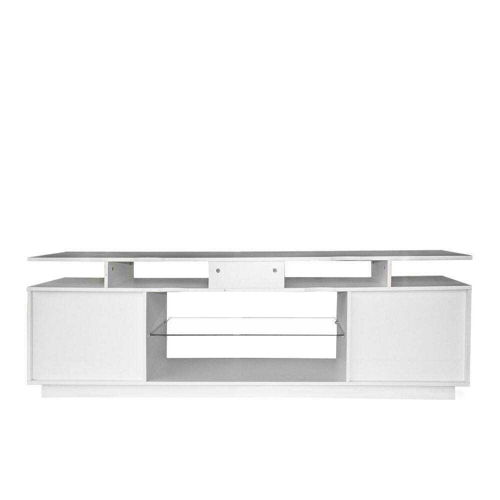 VERYKE 70 87 In White TV Stands Media Console Entertainment Center 
