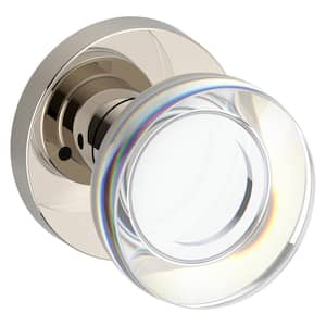 Privacy Contemporary Crystal Lifetime Polished Nickel Bed/Bath Door Knob with Round Rose