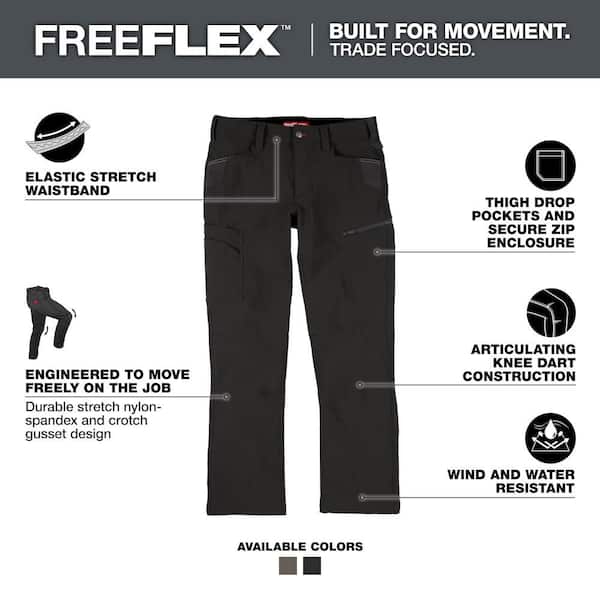 Milwaukee Men's 36 in. x 32 in. Black and Brown FREEFLEX Tech Work