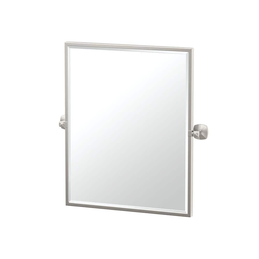 UPC 011296415997 product image for Gatco Jewel 25 in. x 25 in. Single Framed Small Rectangle Mirror in Satin Nickel | upcitemdb.com