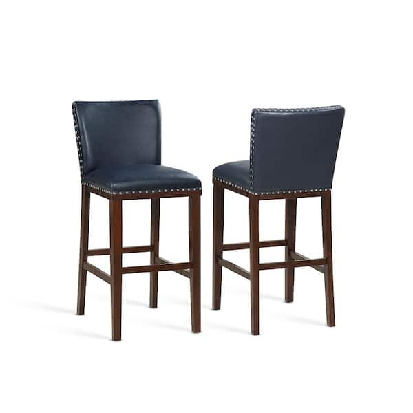 Steve Silver Tiffany 30 in. Navy Contemporary Bar Stool Set of 2