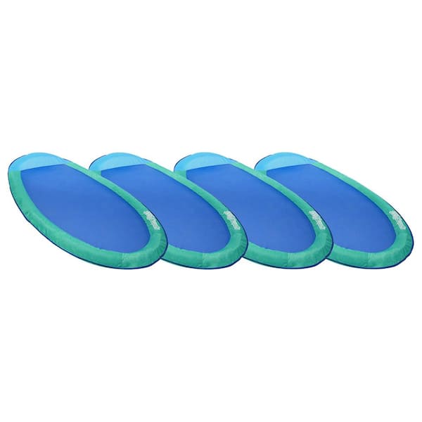 SwimWays Blue Spring Polyester Float Recliner Water Summertime Relaxation Lounge Seat (4-Pack), Number of People: 1