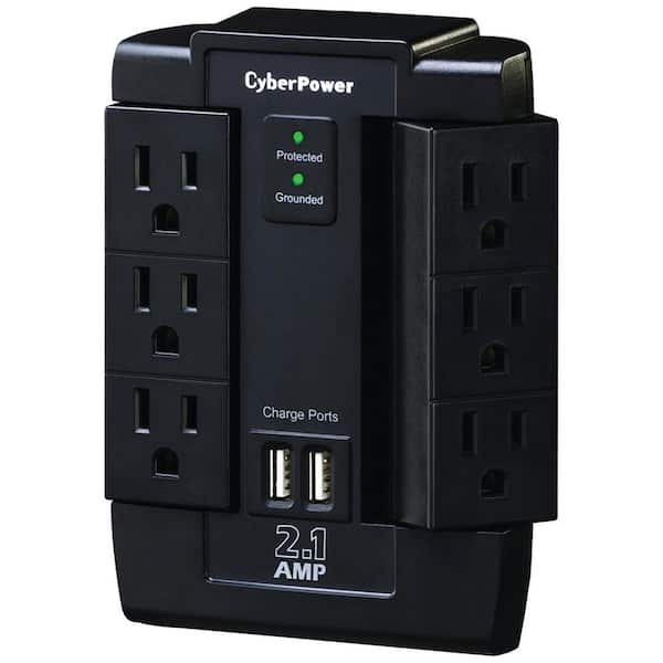 Cyberpower 6 Outlet Professional Surge Protector Csp600wsu The Home Depot