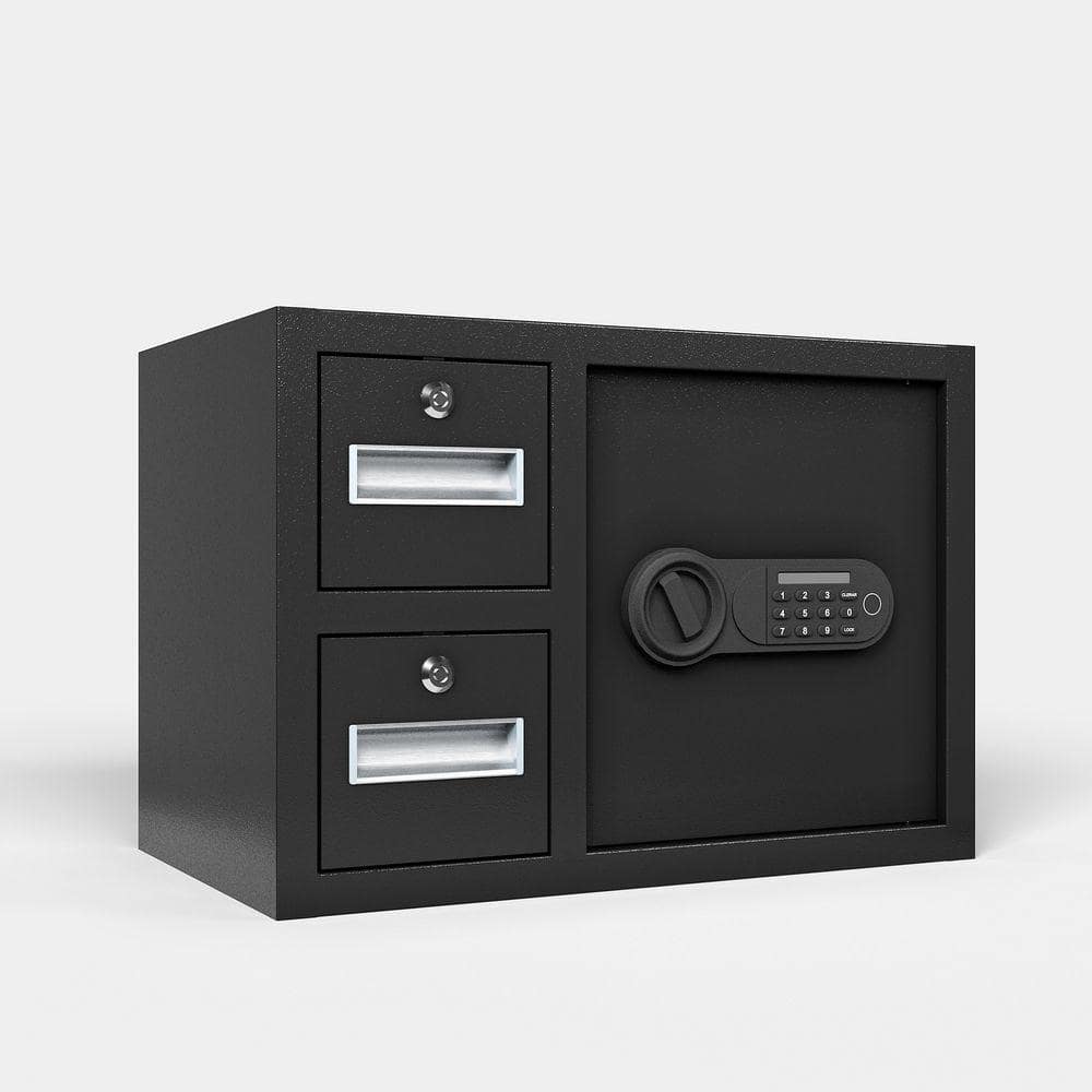Jushua 1.85 cu. ft Steel Security Safe with Lock Box, Electronic Keypad ...