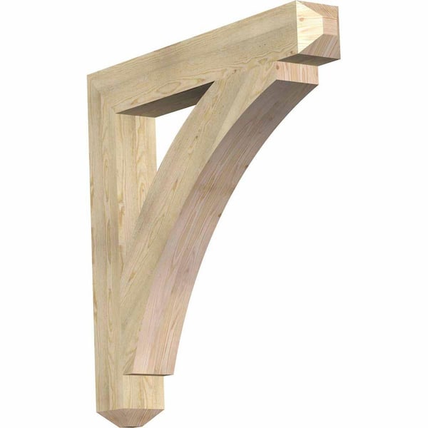 Ekena Millwork 6 in. x 44 in. x 44 in. Douglas Fir Thorton Craftsman Rough Sawn Bracket