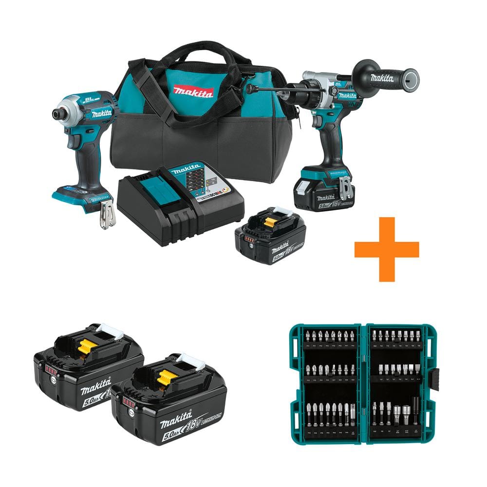 18V LXT Brushless Combo Kit 5.0 Ah (2-Pc) with 18V 5.0Ah LXT Battery 2-pk and IMPACT XPS Impact Bit Set(45-Pc) price history on PriceWatchPro
