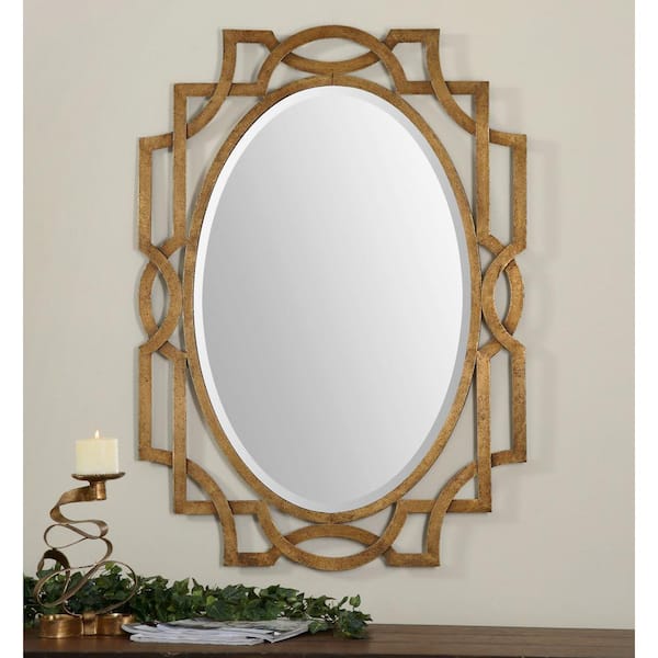 Global Direct 41 in. x 30 in. Gold Metal Framed Mirror