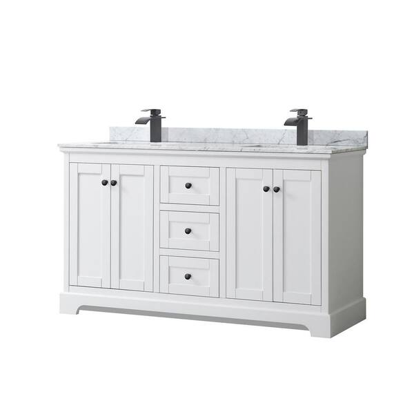 Wyndham Collection Avery 60 in. W x 22 in. D x 35 in. H Double Bath ...