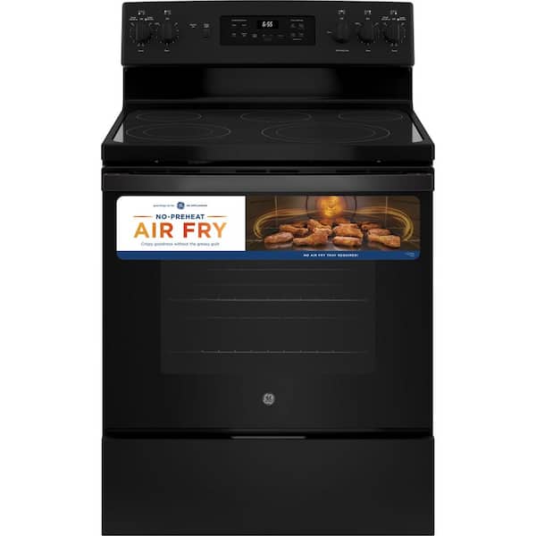 GE 30 in. 5.3 cu. ft. Electric Range with Self-Cleaning Convection Oven in Black