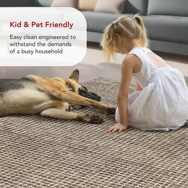 nuLOOM Melrose Checked Wool Brown 4 ft. x 6 ft. Area Rug SPCR01A