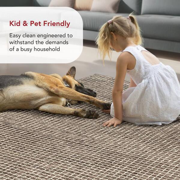 RUGS USA Melrose Checked Wool Moss 3 ft. x 8 ft. Indoor/Outdoor