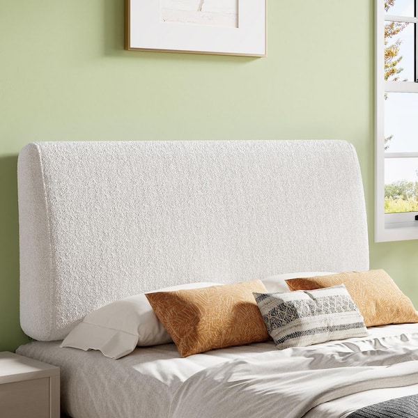 Beige Queen Ergonomic Upholstered Foam Headboard Adjustable Headboard