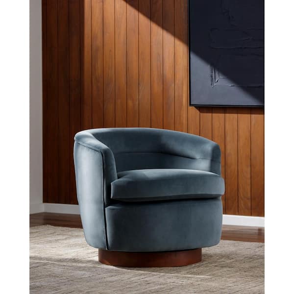 Unbranded Blake Traditional Swivel Chair, Denim, 29 in. H x 30 in. W x 32 in. D
