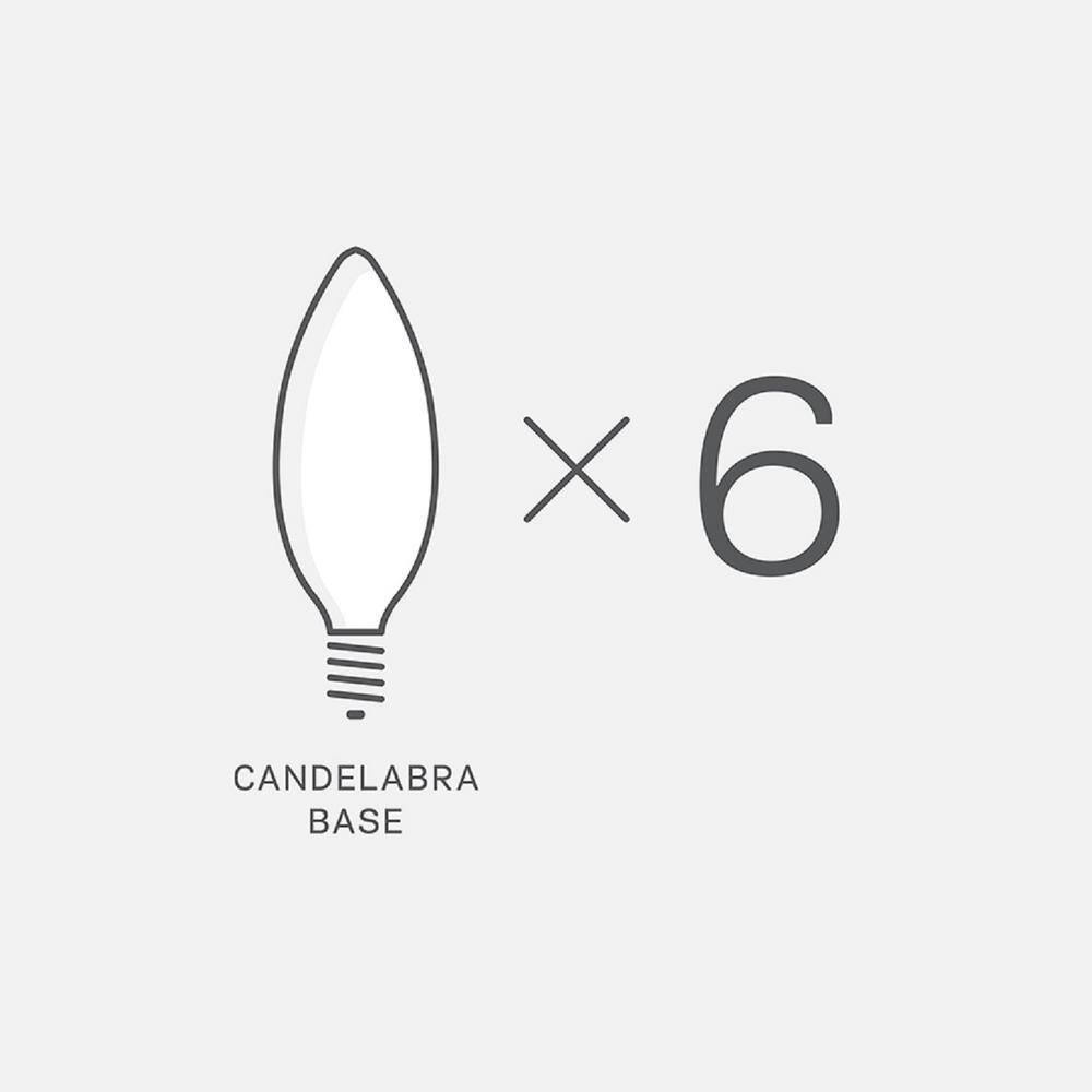Stardust Chrome 6-Light LED Candle Chandelier with Geometric Shape