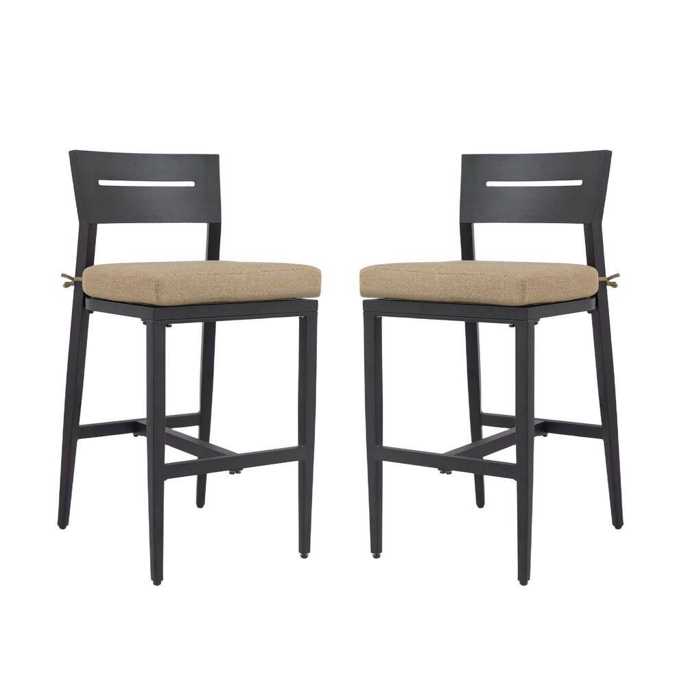Modern Outdoor 2PC Bar Stools, Aluminum Patio Bar Chair Ember Black price history on PriceWatchPro