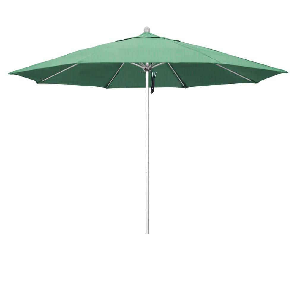 11 ft. Silver Anodized Aluminum Market Patio Umbrella with Fiberglass Ribs Pulley Lift in Spa Pacifica price history on PriceWatchPro