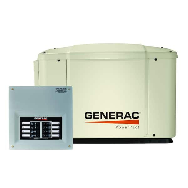 Generac 7,000-Watt Air Cooled Automatic Standby Generator with 50 Amp 8-Circuit Transfer Switch (No Whips)