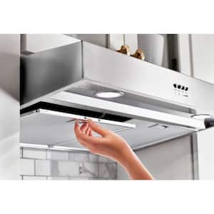 36 in. Ductless Under Cabinet Range Hood with LED Light in Stainless Steel with Full-Width Grease Filters