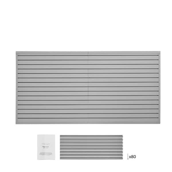 VEVOR Slat Wall Paneling, 0.78 in. H x 96 in. W Slatwall panels in Gray (8-Pack), PVC Garage Slatwall with Accessories