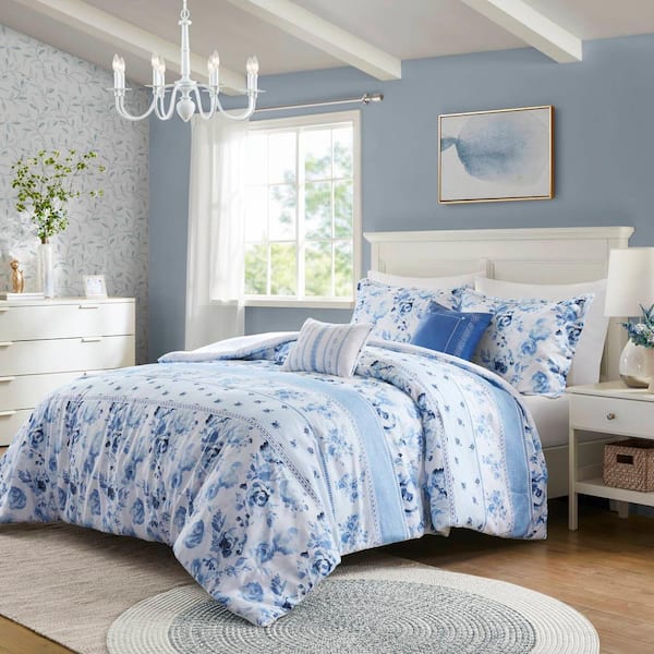Kaia Blue Microfiber Twin/Twin XL Comforter Set