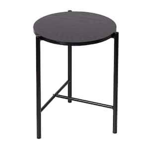 15.74 in. W x 18 in. H Black Round MDF Top Side Table with T-Pattern Base