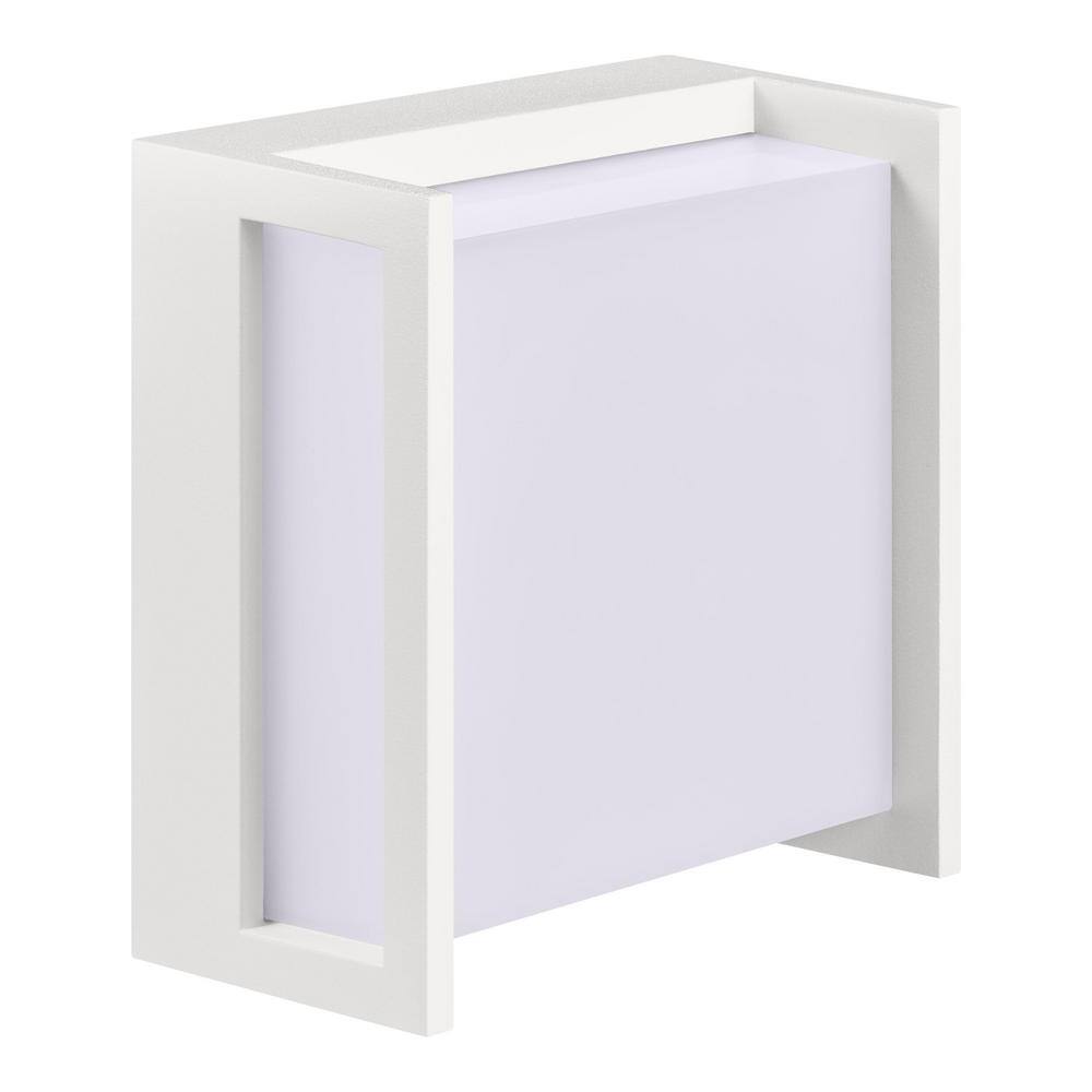 Oliver 5.51 in. White Hardwired Coach Outdoor Wall Light Sconce with Integrated LEDs price history on PriceWatchPro