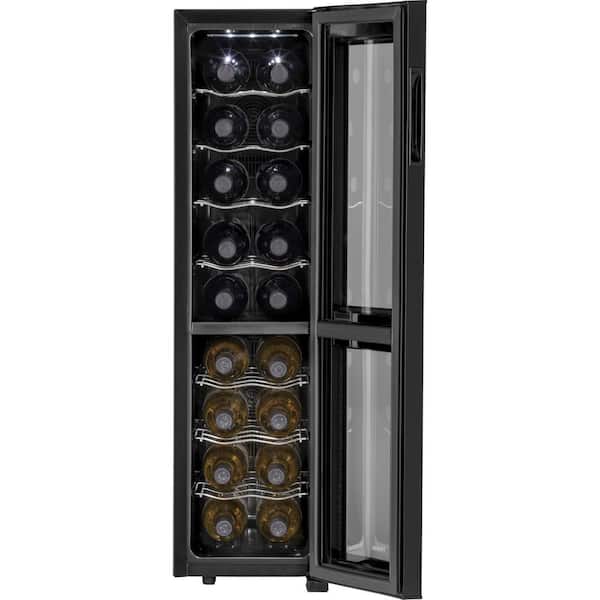 Haier 18-Bottle Dual Zone Ultra-Quiet Wine Cellar in Black