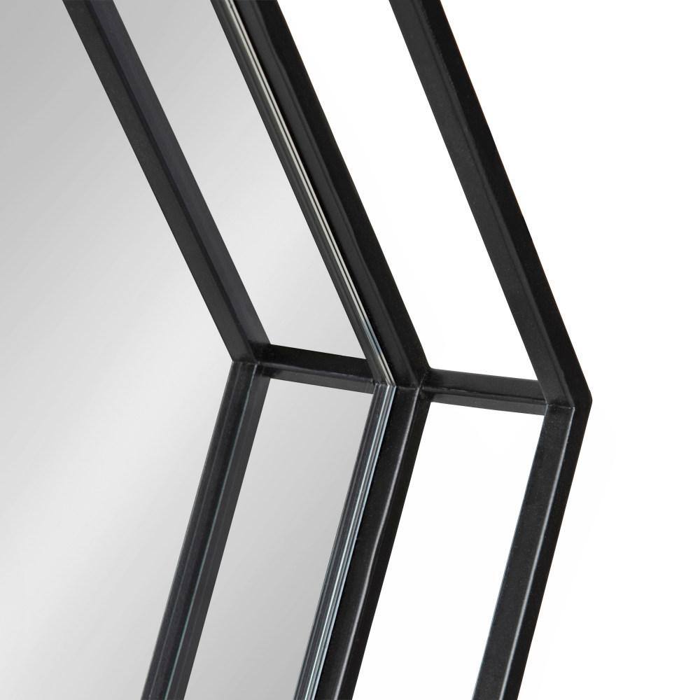 Elegant Hexagon Gold Metal Full-Length Mirror 30"x33"
