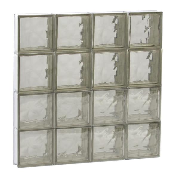 Clearly Secure 31 in. x 31 in. x 3.125 in. Frameless Wave Pattern Non-Vented Bronze Glass Block Window