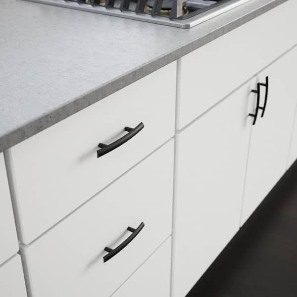 10-Pack Arched 3 in. (76 mm) Modern Matte Black Cabinet Drawer Bar Pulls