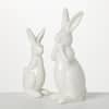 SULLIVANS 8.5 and 11 in. Glazed White Tabletop Decorative Bunny (Set of ...
