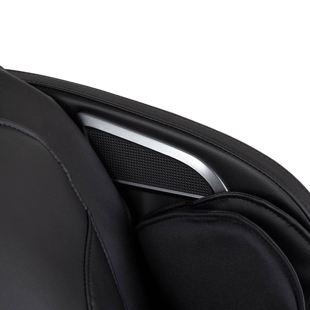 Black Faux Leather Recliner with Massage and Airbags