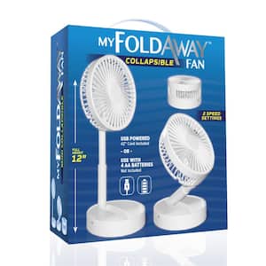 My Foldaway Fan 2- in-1 Adjustable Height 11.8 in. Unique Foldable and Portable Mini Table Pedestal Fan
