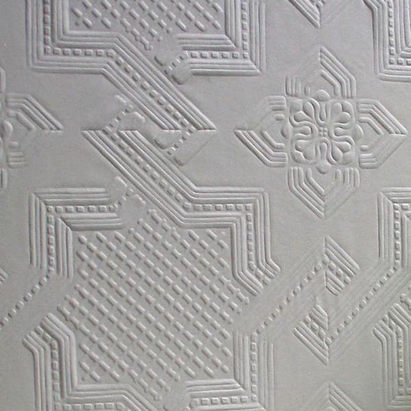 Anaglypta Seymour Paintable Supaglypta White & Off-White Wallpaper Sample