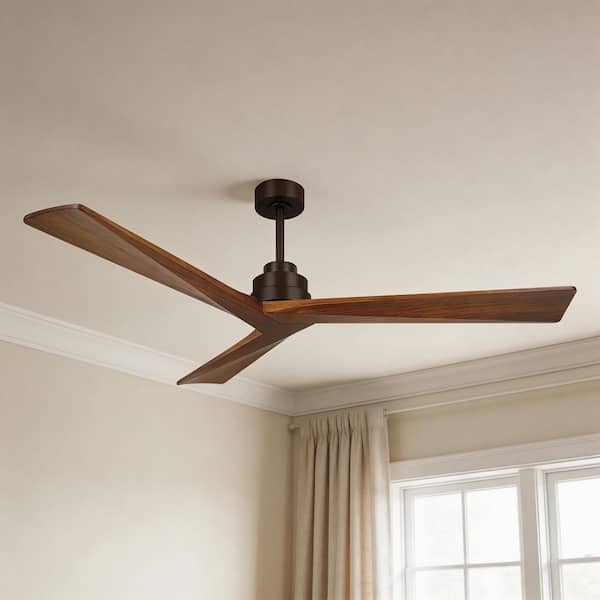 FEKZO 52 in. Indoor Black Downrod Mount Standard Ceiling Fan with