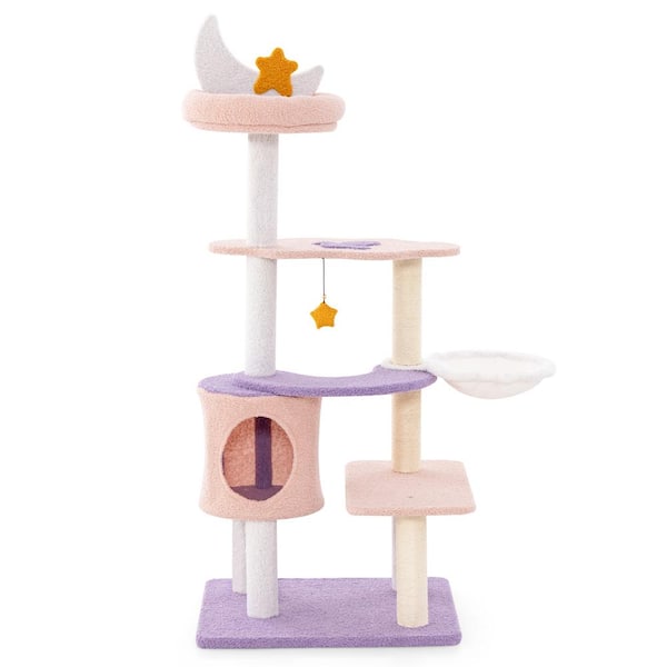 ANGELES HOME Multi-level Cat Tower with Sisal Covered Scratching Posts for Small Cats-S
