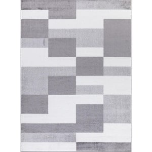 Madison Collection Squares Ivory 3 ft. x 4 ft. Area Rug