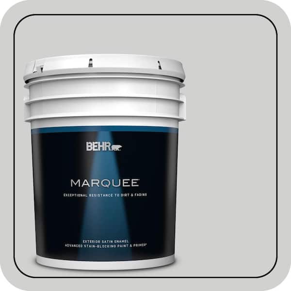 BEHR MARQUEE 5 gal. #N520-1 White Metal Satin Enamel Exterior Paint & Primer