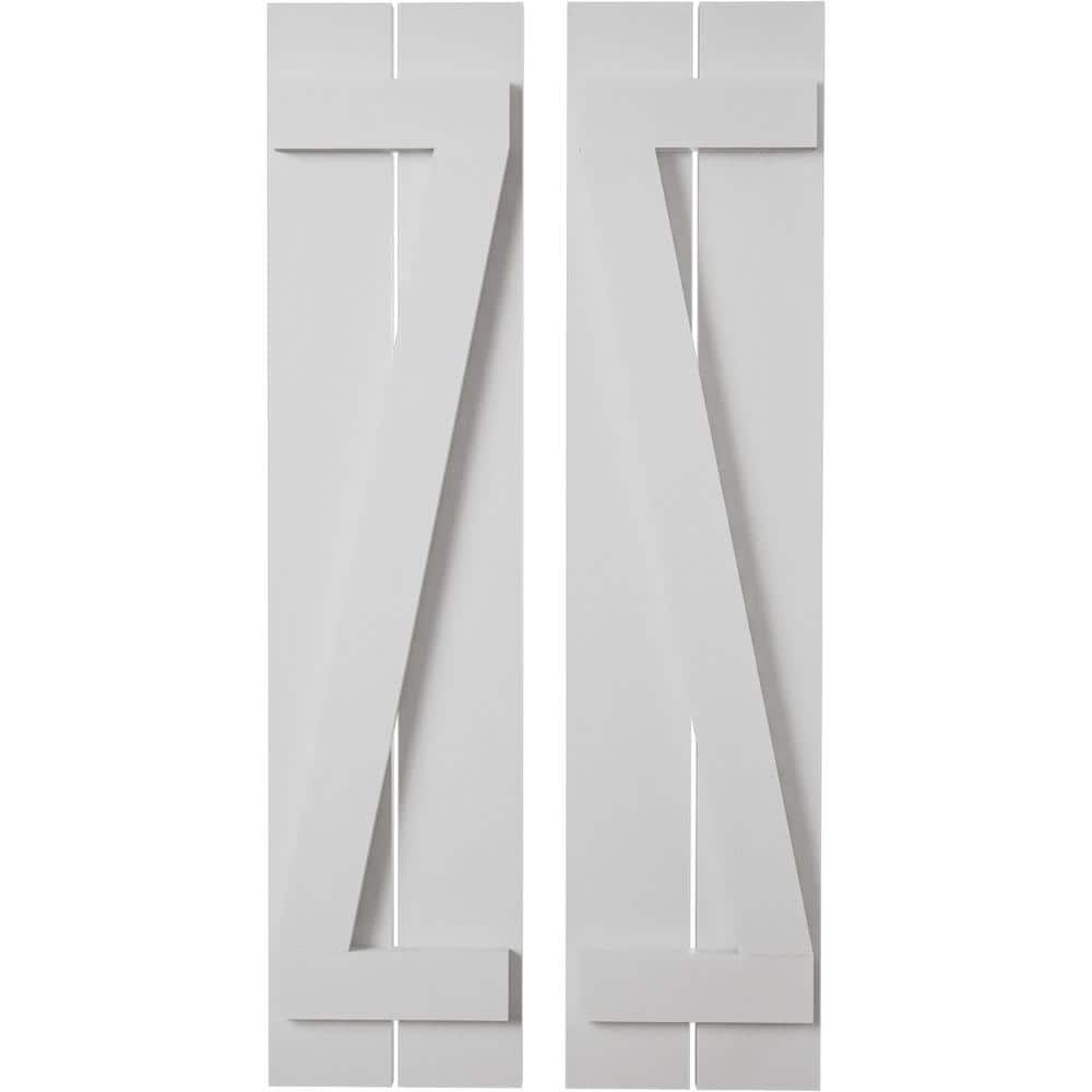 11.5 in. x 50 in. Timberthane Polyurethane 2-Board Spaced Board-n-Batten Smooth Faux Wood Shutters w/Z-Board Pair price history on PriceWatchPro