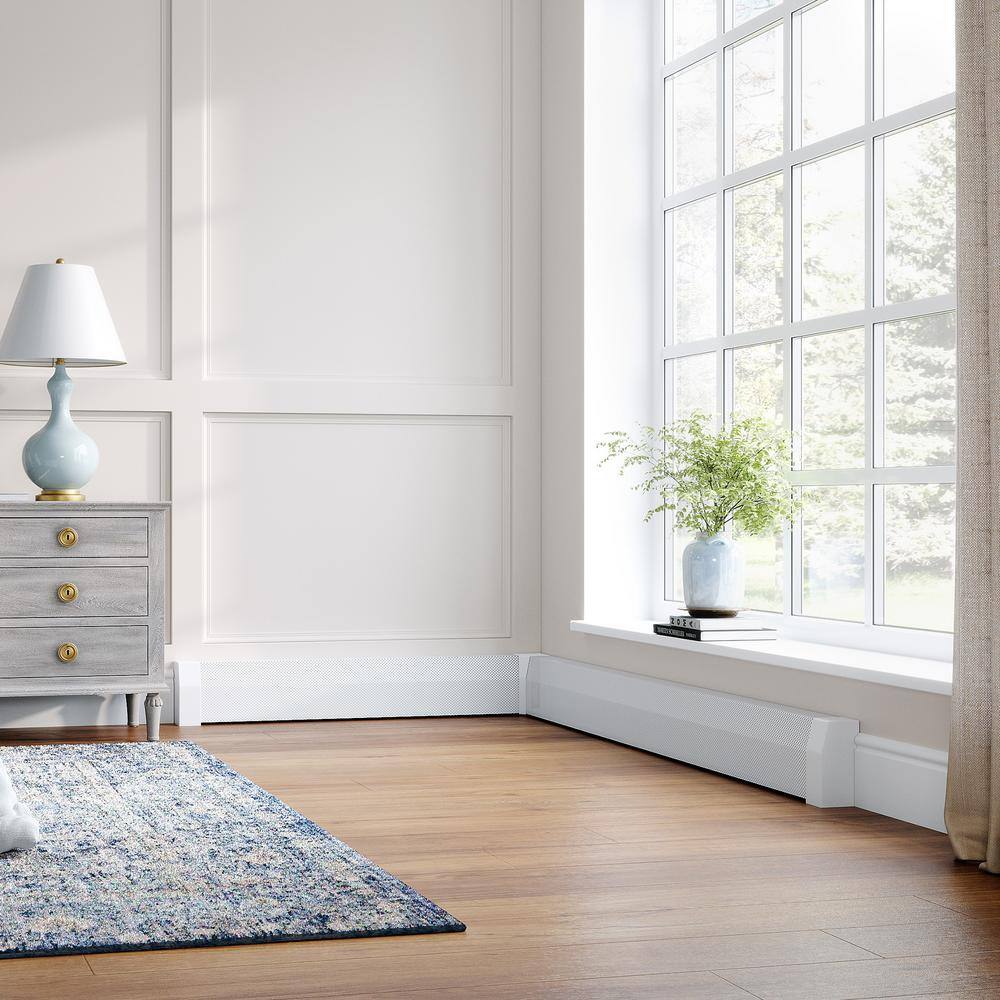 Premium White Galvanized Steel 4-ft Slip-On Baseboard Heater Cover