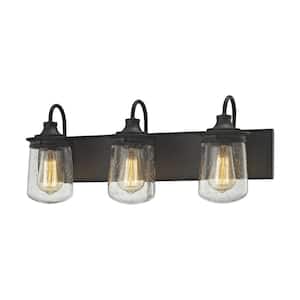 Titan Lighting Hamel 4-Light Oil Rubbed Bronze with Clear Seedy Glass ...