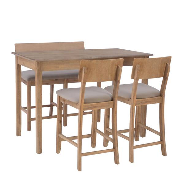Linon Home Decor Rodman Greywash 4-Piece Tavern Set
