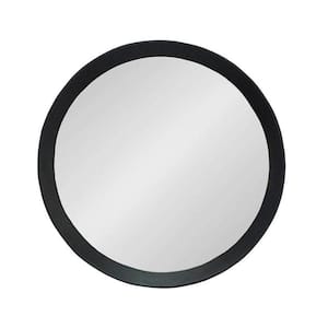 19.8 in. W x 19.7 in. H Wood Black Vanity Mirror