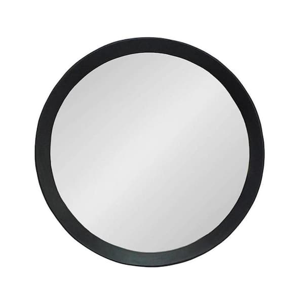 HomeRoots 19.8 in. W x 19.7 in. H Wood Black Vanity Mirror