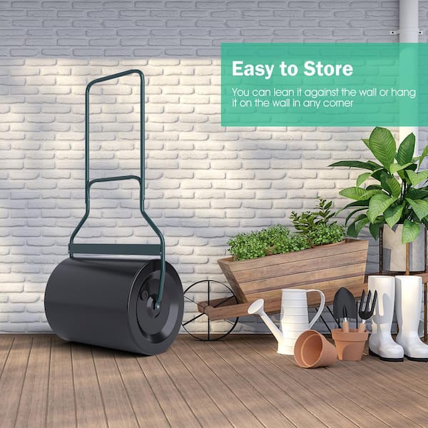FORCLOVER 20.01 in. x 50 in. Lawn Roller with U-Shaped Handle for Garden Backyard
