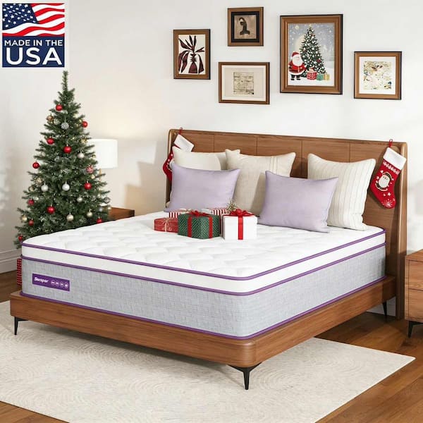 Queen Size Medium Firm Memory Foam 5-Zone Hybrid Innerspring Euro Top 14 in. Bed-in-a-Box Mattress